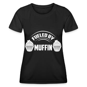 Filled with muffins and cream tarts - Women's Functional T-Shirt - black - Front - AI Model Female 172 light (172cm)