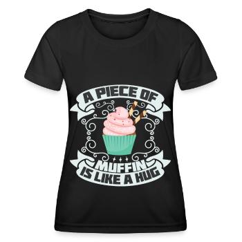 Muffin un morceau est comme un câlin - T-shirt sport Femme - noir - Devant - AI Model Female 172 light (172cm)