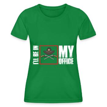 Sheriff Revolver Sheriffstern in the office - Women's Functional T-Shirt - kelly green - Front - AI Model Female 172 dark (172cm)