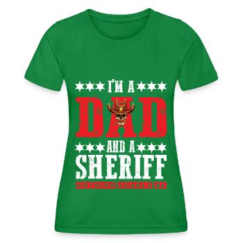 Sheriff Dad fearless with sheriff's star - Women's Functional T-Shirt - kelly green - Front - AI Model Female 172 dark (172cm)