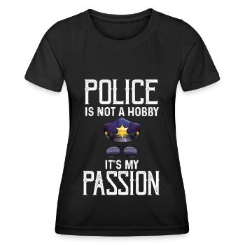 Insigne de shérif de la passion de la police - T-shirt sport Femme - noir - Devant - AI Model Female 172 light (172cm)