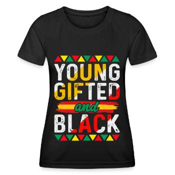 Black History Month Black History American - Women's Functional T-Shirt - black - Front - AI Model Female 172 light (172cm)