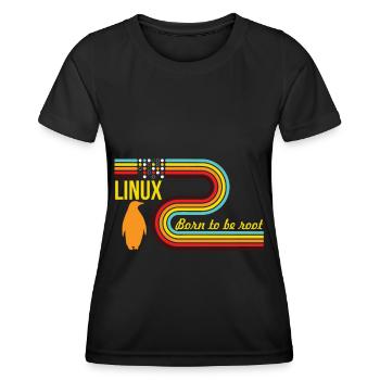 Né pour être Root Linux Nerd Geek Coding - T-shirt sport Femme - noir - Devant - AI Model Female 172 light (172cm)
