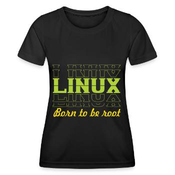 Linux Retro Vintage né pour être root pour les nerds - T-shirt sport Femme - noir - Devant - AI Model Female 172 light (172cm)