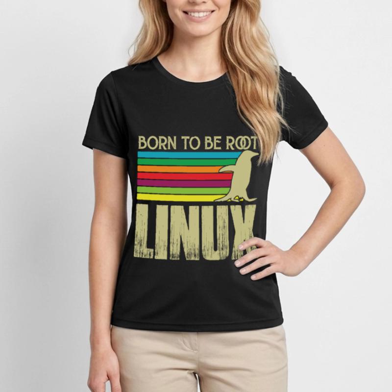 Linux Né pour être root Admin Linux T-shirt sport Femme