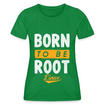 Linux né pour être Root Penguin Nerd Geek - T-shirt sport Femme - vert - Devant - AI Model Female 172 dark (172cm)