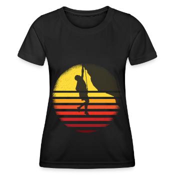 Klettern Bouldern Bergsteiger Berg Kletterwand - Frauen Funktions-T-Shirt - Schwarz - Vorne - AI Model Female 172 light (172cm)