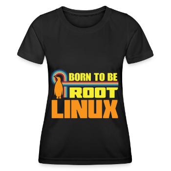 Linux Born To Be Root Nerd zum Coding Geek - T-shirt sport Femme - noir - Devant - AI Model Female 172 light (172cm)