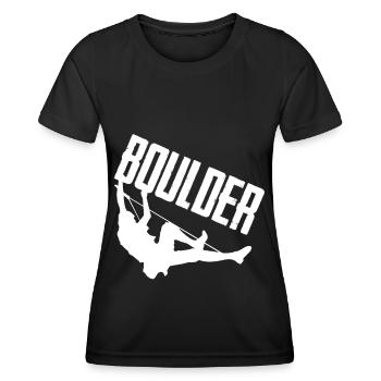 Bouldern Bergsteiger Kletterwand Klettern - Frauen Funktions-T-Shirt - Schwarz - Vorne - AI Model Female 172 light (172cm)