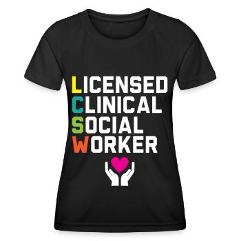 Travailleur social clinique agréé - T-shirt sport Femme - noir - Devant - AI Model Female 172 light (172cm)