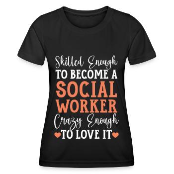 Sozialarbeiter Job Beruf Soziale Wohlfahrt - Frauen Funktions-T-Shirt - Schwarz - Vorne - AI Model Female 172 light (172cm)