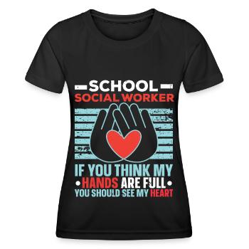 Sozialarbeiter Job Beruf Soziale Wohlfahrt - Frauen Funktions-T-Shirt - Schwarz - Vorne - AI Model Female 172 light (172cm)