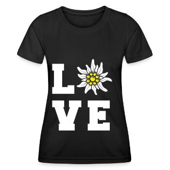 Edelweiss LOVE Alpes Alpes-Edelweiss Randonnée - T-shirt sport Femme - noir - Devant - AI Model Female 172 light (172cm)