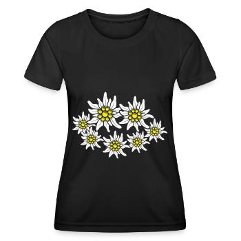 Edelweiss Alpes Alpes-Edelweiss Randonnée - T-shirt sport Femme - noir - Devant - AI Model Female 172 light (172cm)