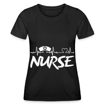 Urgence de premiers soins cardiaques de l’infirmière - T-shirt sport Femme - noir - Devant - AI Model Female 172 light (172cm)