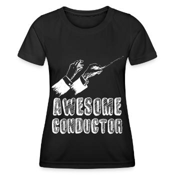 Impressionnant chef d’orchestre chef d’orchestre - T-shirt sport Femme - noir - Devant - AI Model Female 172 light (172cm)