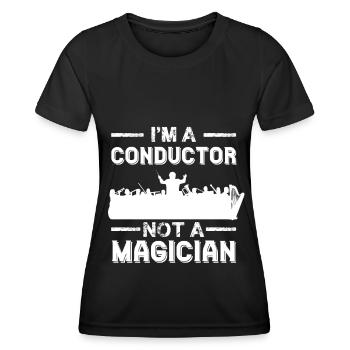 Chef d’orchestre et non magicien Direction d’orchestre avec une baguette - T-shirt sport Femme - noir - Devant - AI Model Female 172 light (172cm)