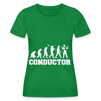 Conductor Evolution Orchestra Concert Music - Women's Functional T-Shirt - kelly green - Front - AI Model Female 172 dark (172cm)
