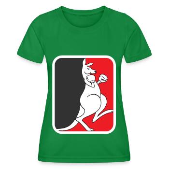 Känguru Boxen Australien Retro Fauna - Frauen Funktions-T-Shirt - Kelly Green - Vorne - AI Model Female 172 dark (172cm)