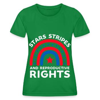 stars rayures droits reproductifs pro choix - T-shirt sport Femme - vert - Devant - AI Model Female 172 dark (172cm)