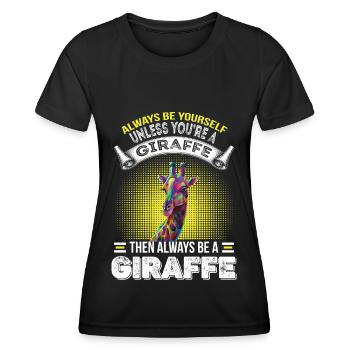 Girafe Soyez vous-même Safari Afrique Jungle - T-shirt sport Femme - noir - Devant - AI Model Female 172 light (172cm)