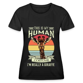 Costume de girafe Safari Africa Jungle - T-shirt sport Femme - noir - Devant - AI Model Female 172 light (172cm)