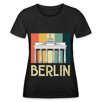 Berlin Vintage Brandenburger Tor Deutschland - Frauen Funktions-T-Shirt - Schwarz - Vorne - AI Model Female 172 light (172cm)