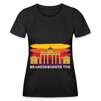 Brandenburger Tor in Berlin Deutschland - Frauen Funktions-T-Shirt - Schwarz - Vorne - AI Model Female 172 light (172cm)