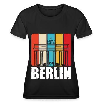 Berlin Retro Vintage Brandenburger Tor Deutsch - Frauen Funktions-T-Shirt - Schwarz - Vorne - AI Model Female 172 light (172cm)
