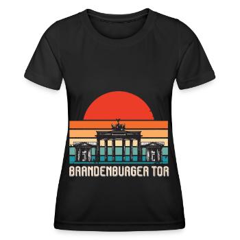 Brandenburger Tor Sunrise Berlin Deutschland - Frauen Funktions-T-Shirt - Schwarz - Vorne - AI Model Female 172 light (172cm)