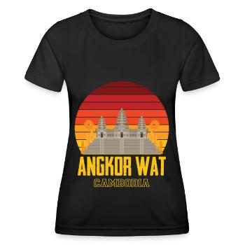 Angkor Wat Cambodia Temple Asia - Women's Functional T-Shirt - black - Front - AI Model Female 172 light (172cm)