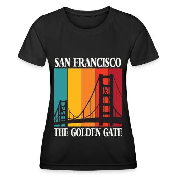 San Francisco Golden Gate Bridge Californie - T-shirt sport Femme - noir - Devant - AI Model Female 172 light (172cm)