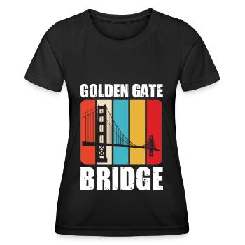 Golden Gate Bridge Californie Baie de San Francisco - T-shirt sport Femme - noir - Devant - AI Model Female 172 light (172cm)