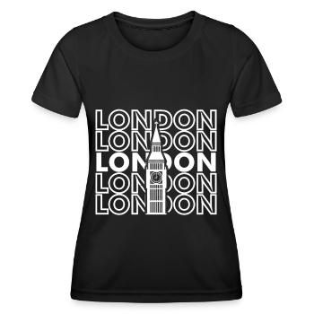 Big Ben London Retro Riesenrad UK England - Frauen Funktions-T-Shirt - Schwarz - Vorne - AI Model Female 172 light (172cm)