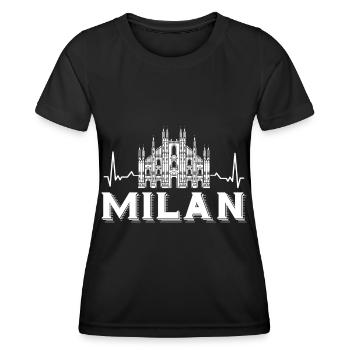 Cathédrale de Milan Cathédrale de Milan Heartbeat - T-shirt sport Femme - noir - Devant - AI Model Female 172 light (172cm)