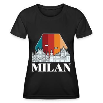 Cathédrale rétro de Milan Cathédrale de Milan - T-shirt sport Femme - noir - Devant - AI Model Female 172 light (172cm)
