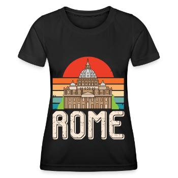 Rome Vatican Italy Romans Sunrise Italian - Women's Functional T-Shirt - black - Front - AI Model Female 172 light (172cm)
