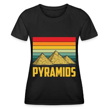 Pyramide Egypte Sphinx Gizeh Anubis - T-shirt sport Femme - noir - Devant - AI Model Female 172 light (172cm)
