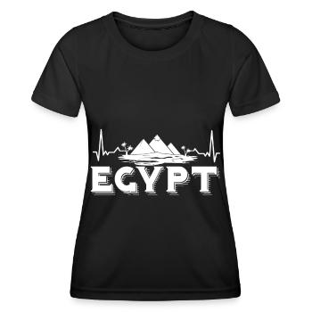 Egypte Pyramides Heartbeat Pharaon Sphinx - T-shirt sport Femme - noir - Devant - AI Model Female 172 light (172cm)