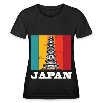 Japan Tokio Tower Asien Tempel - Frauen Funktions-T-Shirt - Schwarz - Vorne - AI Model Female 172 light (172cm)