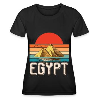 Egypt Sunrise Giza Pyramids Sphinx Pharaoh - Women's Functional T-Shirt - black - Front - AI Model Female 172 light (172cm)