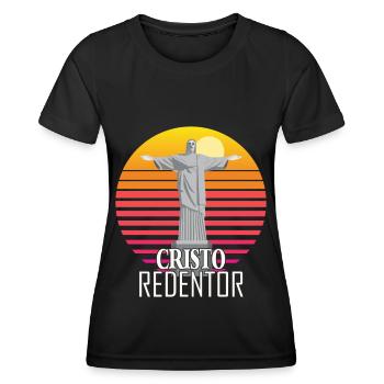 Cristo Redentor Statue du Christ Rédempteur Église de Rio - T-shirt sport Femme - noir - Devant - AI Model Female 172 light (172cm)