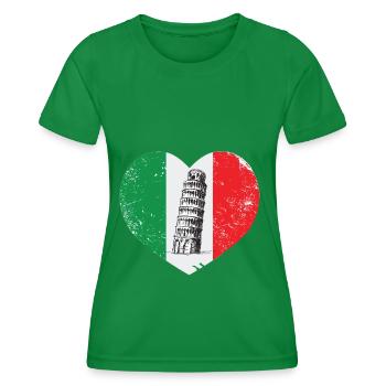 Pise Italie Coeur Tour Penchée Toscane Florence - T-shirt sport Femme - vert - Devant - AI Model Female 172 dark (172cm)