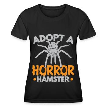 Adoptiere einen Horror-Hamster Arachnid Spinnenflü - Frauen Funktions-T-Shirt - Schwarz - Vorne - AI Model Female 172 light (172cm)