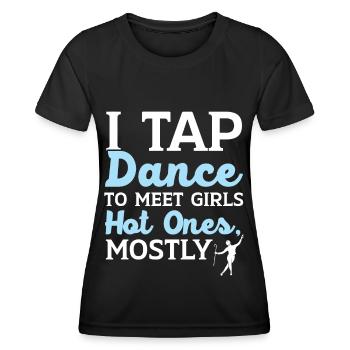 Ich steppe, um Mädchen kennenzulernen Heiße Typen - Frauen Funktions-T-Shirt - Schwarz - Vorne - AI Model Female 172 light (172cm)