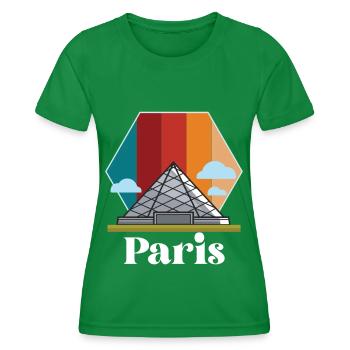 Paris Rétro Musée du Louvre France Art - T-shirt sport Femme - vert - Devant - AI Model Female 172 dark (172cm)