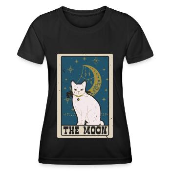 Der Mond Tarotkarte Schamane Wahrsagerei - Frauen Funktions-T-Shirt - Schwarz - Vorne - AI Model Female 172 light (172cm)