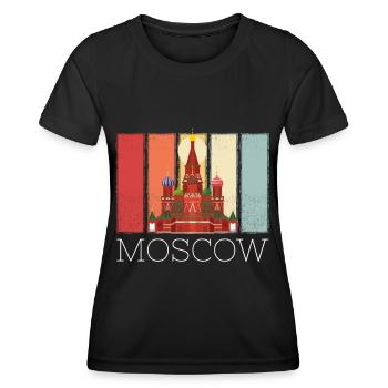 Cathédrale de Moscou Basile Russie Rétro - T-shirt sport Femme - noir - Devant - AI Model Female 172 light (172cm)