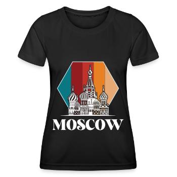 Basilius Kathedrale Moskau Russland Retro - Frauen Funktions-T-Shirt - Schwarz - Vorne - AI Model Female 172 light (172cm)
