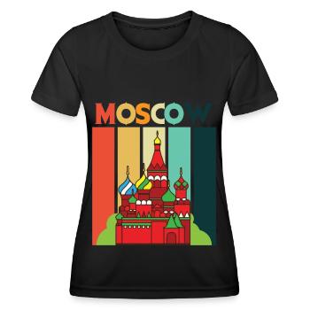 Cathédrale rétro de Moscou Russie - T-shirt sport Femme - noir - Devant - AI Model Female 172 light (172cm)